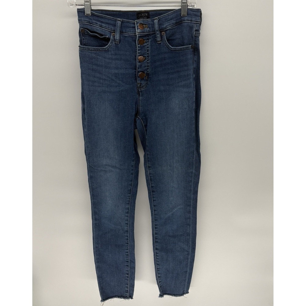 J.Crew High Rise Skinny Jeans Button Fly Stretch Denim Women 27X26